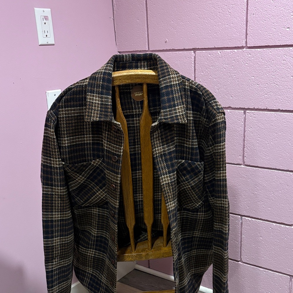 Men's Plaid Houndstooth Shacket/Jacket